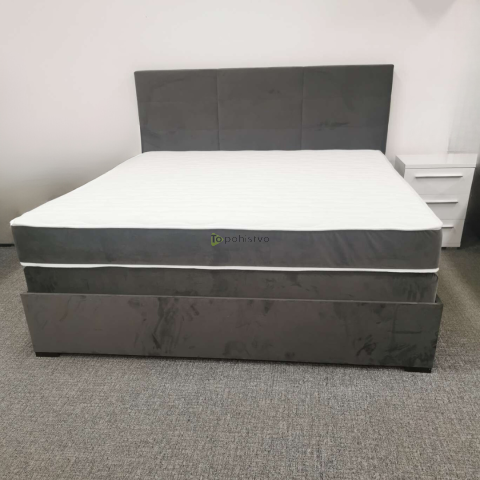 Antracit boxspring postelja Ula